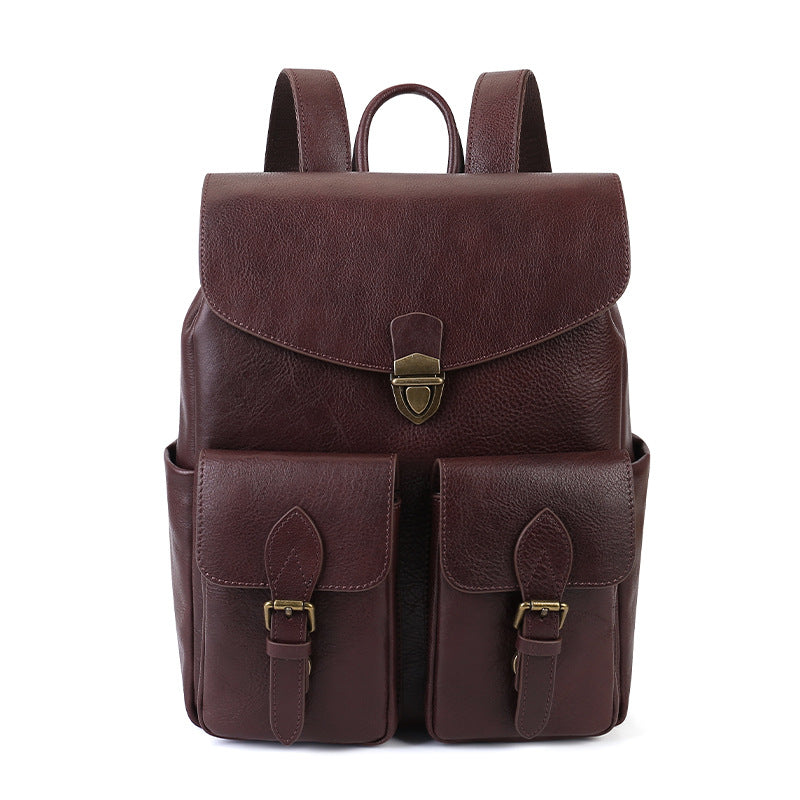 李記 | 原創手工真皮 | 男女兼用革リ15英吋後背包zl8112號