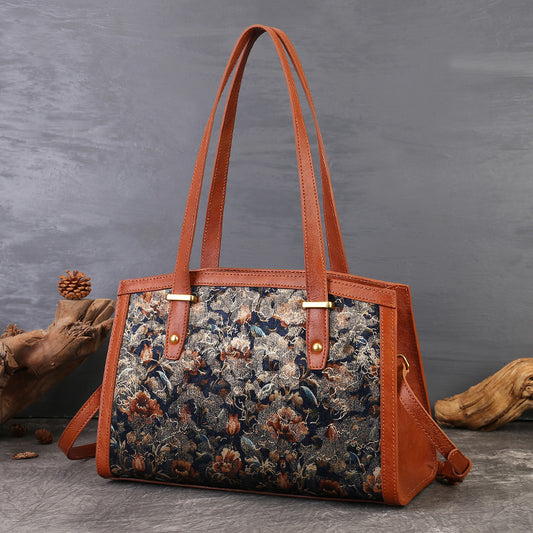 李記 | 原創手工真皮 | 繁花刺繡の大容量包zl96179號