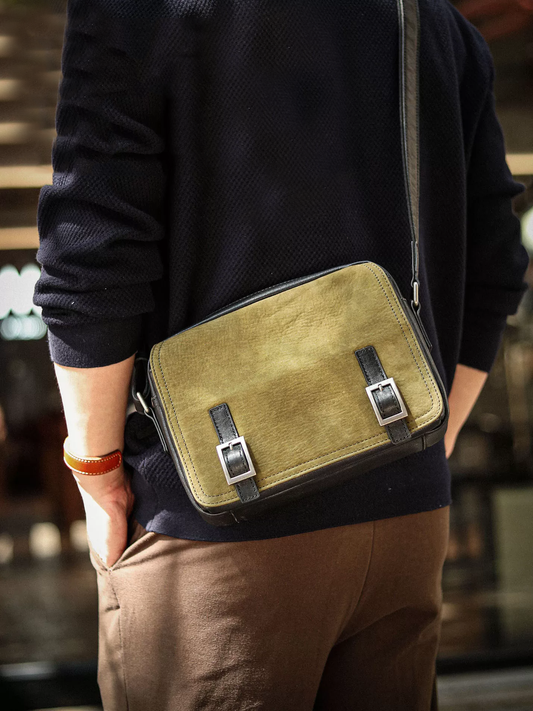 李記 | 原創手工真皮 | 2種類の牛革う磨砂斜唄包a8566號