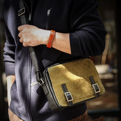 李記 | 原創手工真皮 | 2種類の牛革う磨砂斜唄包a8566號