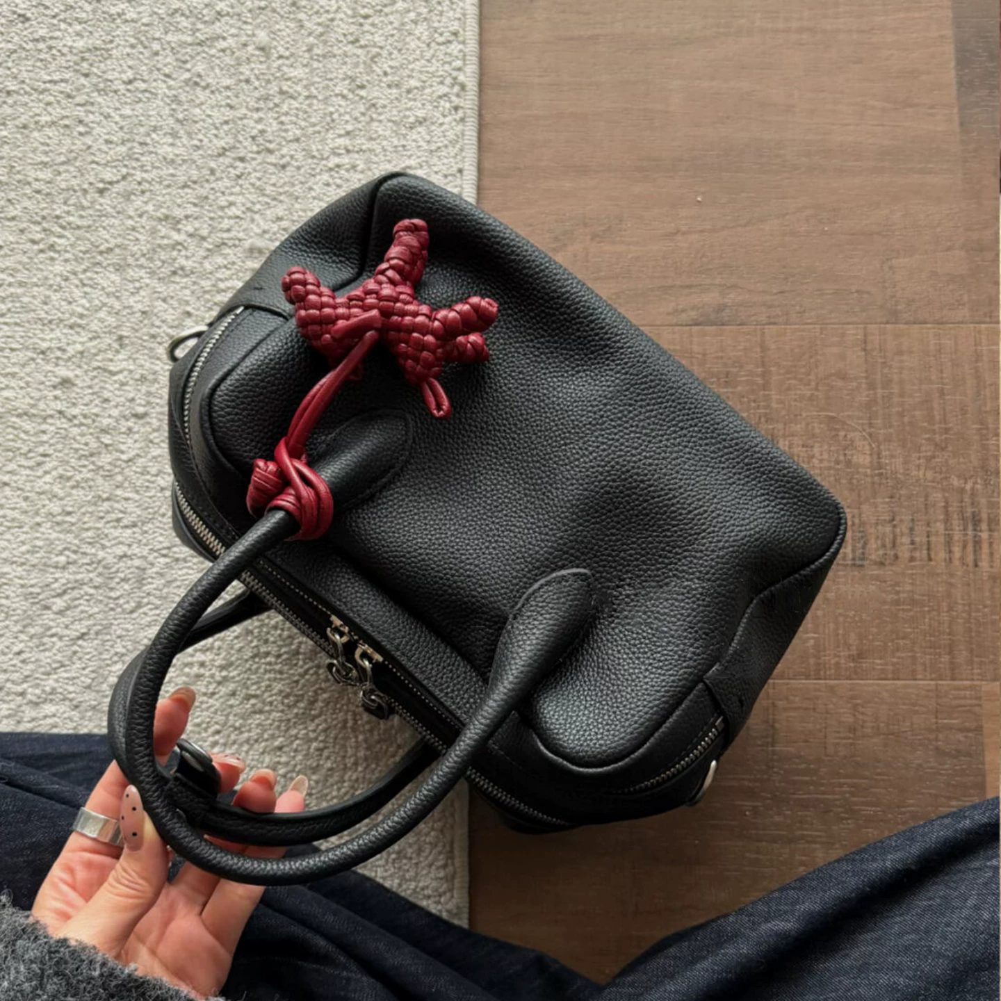 李記 | 原創手工真皮 | 雙隔層~頭層牛皮波士頓包aan218號