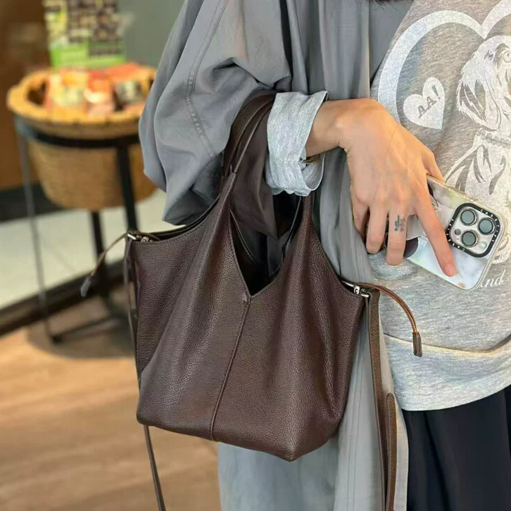 李記 | 原創手工真皮 | 休閒簡約風の菜籃子包aan235號