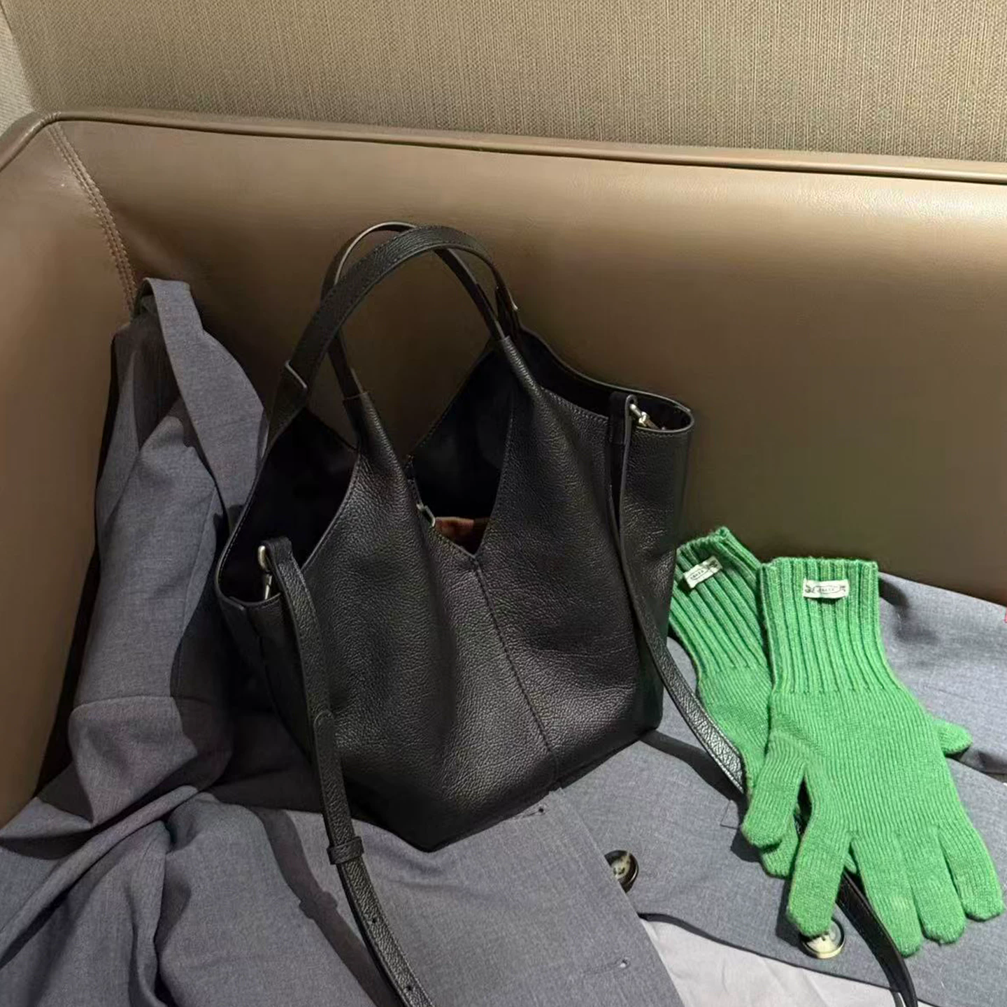 李記 | 原創手工真皮 | 休閒簡約風の菜籃子包aan235號