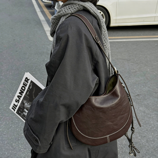 李記 | 原創手工真皮 | 高級感滿滿の半月馬鞍包aan398號