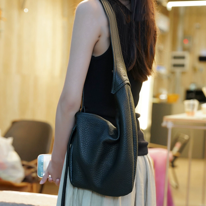 李記 | 原創手工真皮 | 頭層皮い慵懶泡泡紋で側背包aan228號