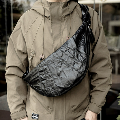 李記 | 原創手工真皮 | 釋放不羈個性の斜唄包b120號