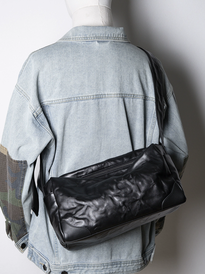 李記 | 原創手工真皮 | 帶點微潮隨性の斜唄包B852號