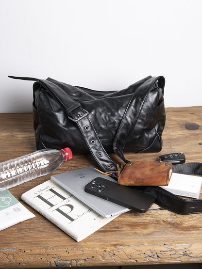 李記 | 原創手工真皮 | 帶點微潮隨性の斜唄包B852號
