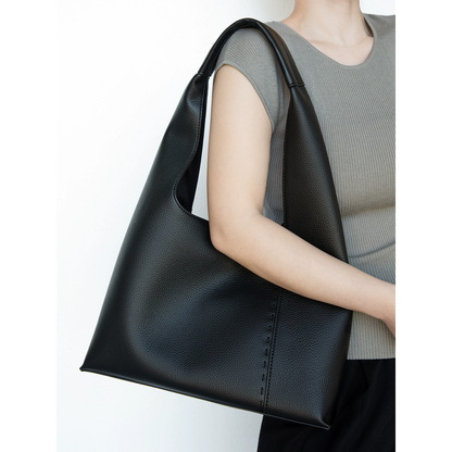 李記 | 原創手工真皮 | 極簡で純黑し通勤包bb15號