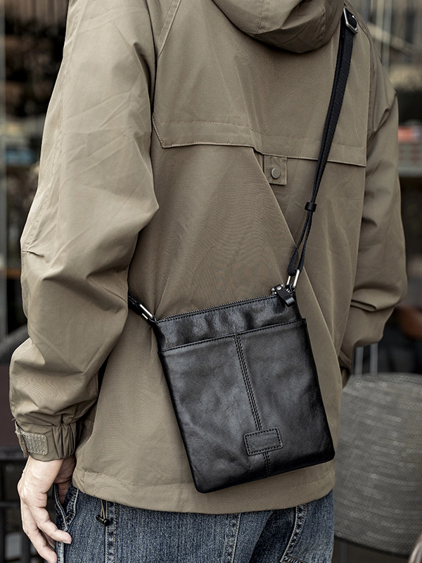 李記 | 原創手工真皮 | 本革携帯バッグ縦型リ斜唄包BL140號