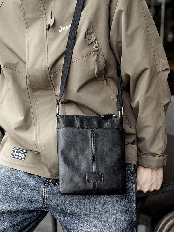 李記 | 原創手工真皮 | 本革携帯バッグ縦型リ斜唄包BL140號