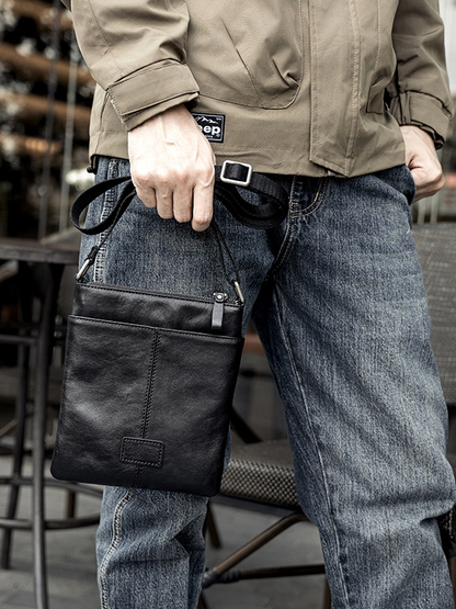 李記 | 原創手工真皮 | 本革携帯バッグ縦型リ斜唄包BL140號