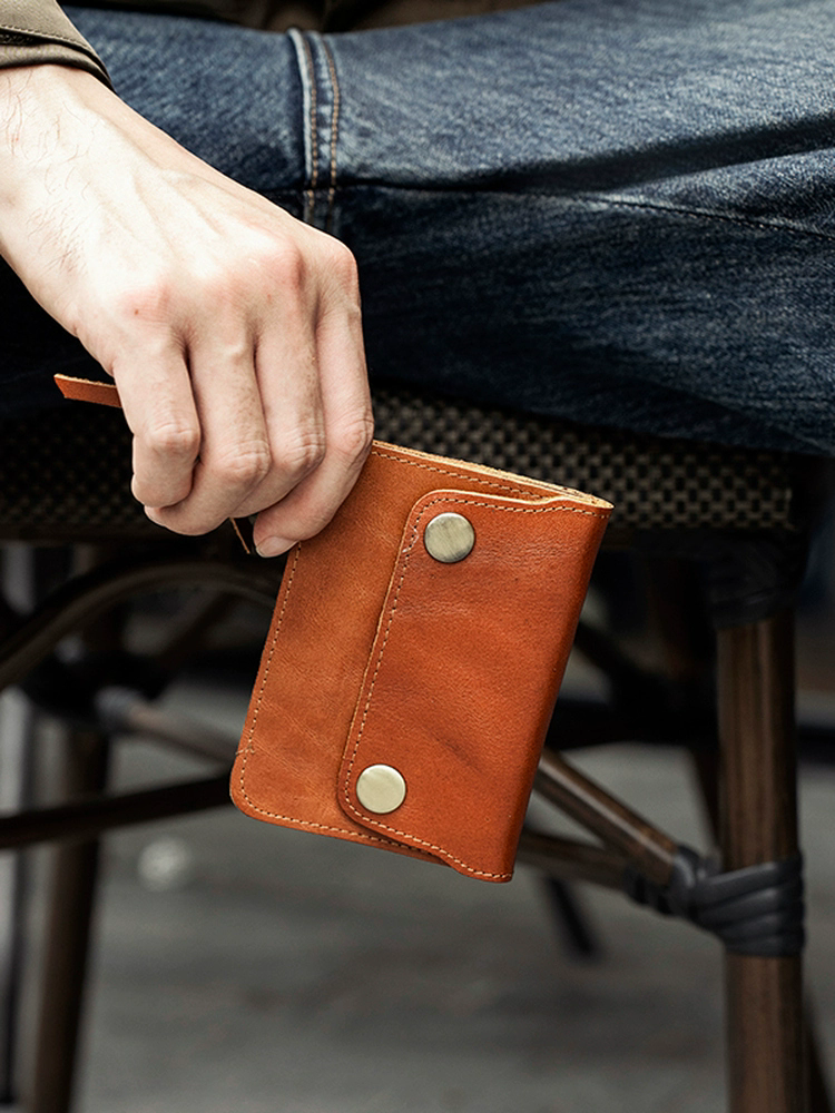 李記 | 原創手工真皮 | 短款ロ財布本革パbl6943號