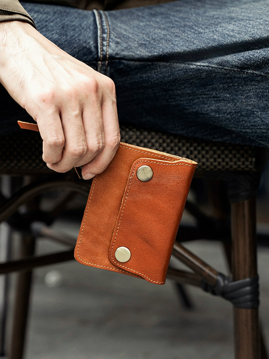 李記 | 原創手工真皮 | 短款ロ財布本革パbl6943號