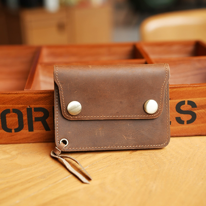 李記 | 原創手工真皮 | 短款ロ財布本革パbl6943號