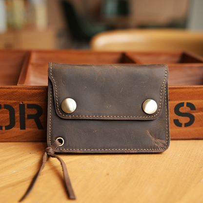 李記 | 原創手工真皮 | 短款ロ財布本革パbl6943號