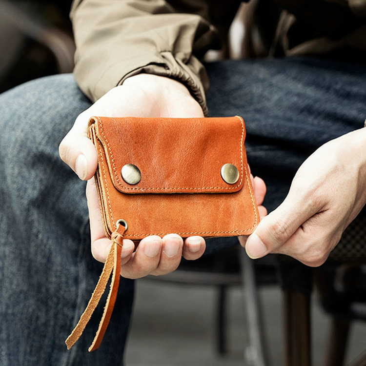 李記 | 原創手工真皮 | 短款ロ財布本革パbl6943號