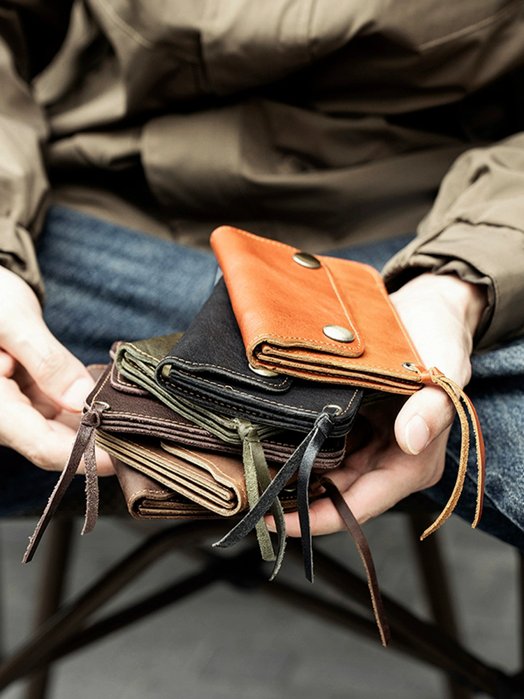 李記 | 原創手工真皮 | 短款ロ財布本革パbl6943號