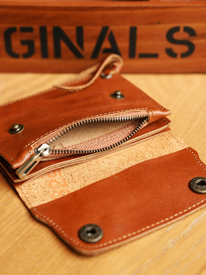 李記 | 原創手工真皮 | 短款ロ財布本革パbl6943號