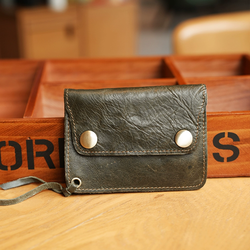 李記 | 原創手工真皮 | 短款ロ財布本革パbl6943號