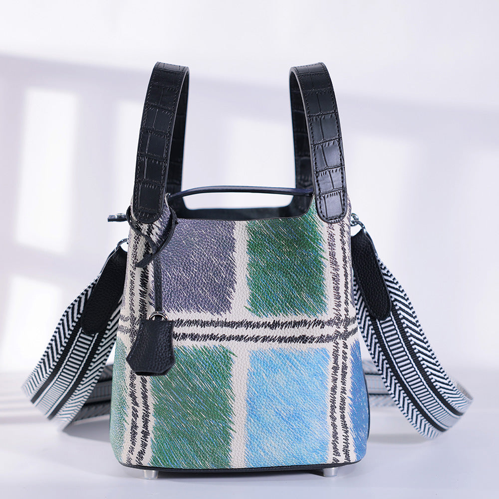 李記 | 原創手工真皮 | 頭層Togo牛皮い彩繪菜籃子手提包ch505號