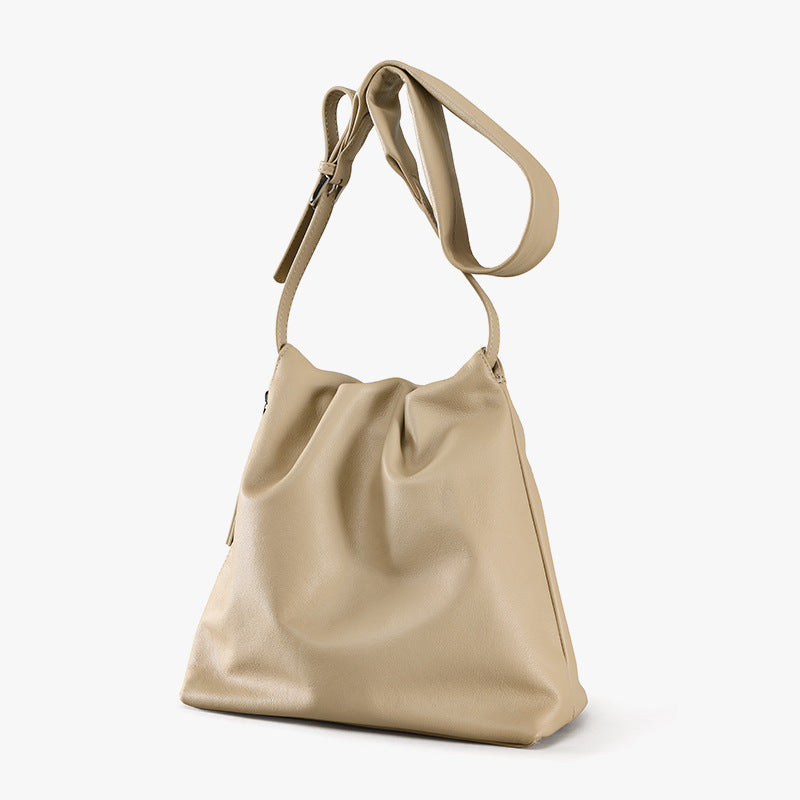 李記 | 原創手工真皮 | 韓系い褶皺側邊拉鏈し手提包jy6008號