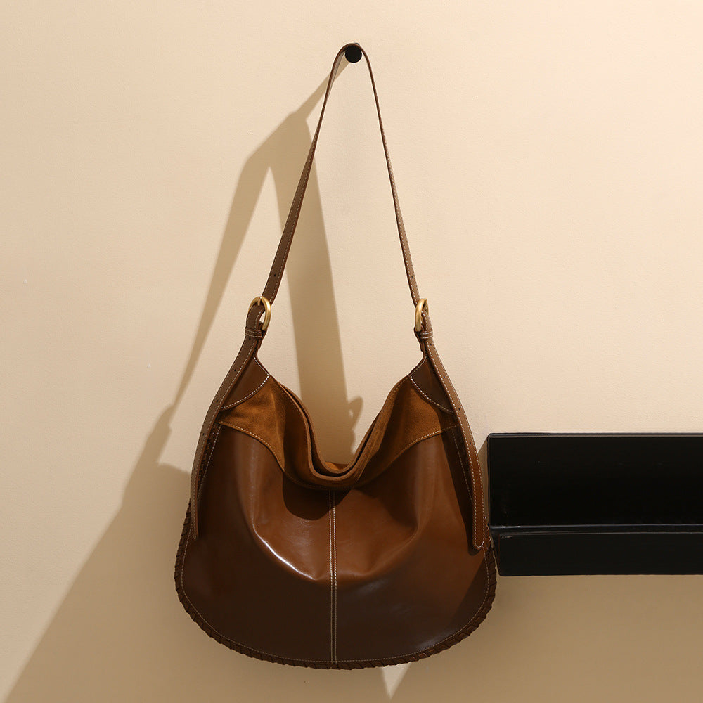 Li Ji | Original handmade genuine leather | High mercerized frosted cowhide retro high-end shoulder bag No. JY9098 