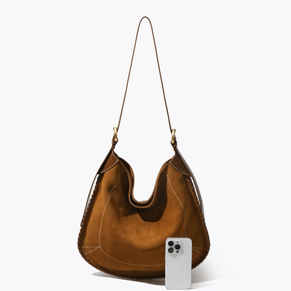 Li Ji | Original handmade genuine leather | High mercerized frosted cowhide retro high-end shoulder bag No. JY9098 
