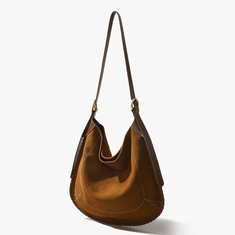 Li Ji | Original handmade genuine leather | High mercerized frosted cowhide retro high-end shoulder bag No. JY9098 