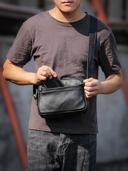 李記 | 原創手工真皮 | 休閒出行好搭檔の斜唄包jz165號