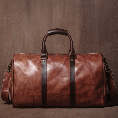 李記 | 原創手工真皮 | 多倉收納の健身差旅包jz324號