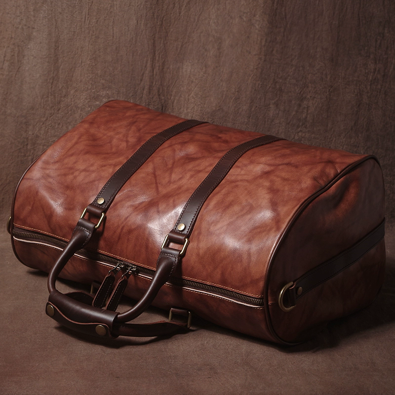 李記 | 原創手工真皮 | 多倉收納の健身差旅包jz324號