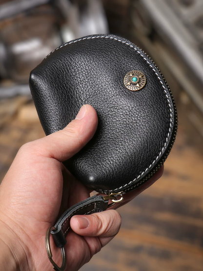 李記 | 原創手工真皮 | 頭層牛革零錢カ収納袋jz33號