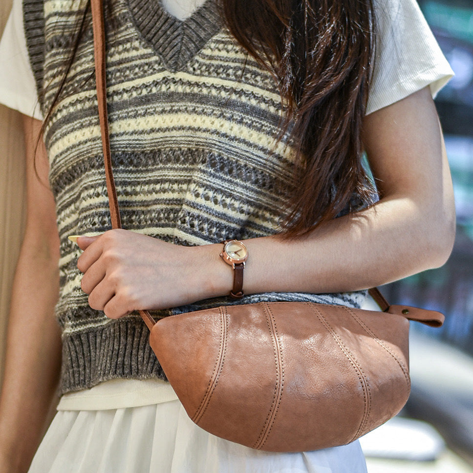 李記 | 原創手工真皮 | 超好看の復古餃子包k80319號