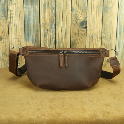 李記 | 原創手工 | 復古真皮 瘋牛皮挎背包 LD173號