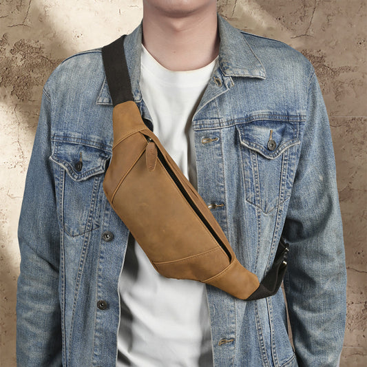 Li Ji | Original leather handmade | Mad cow leather トド waist bag No. 9002 