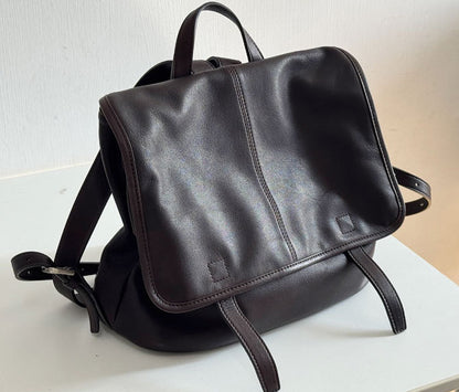 李記 | 原創手工真皮 | 皮料糯糯嘰嘰~慵懶鬆弛又能裝~後背包B251號