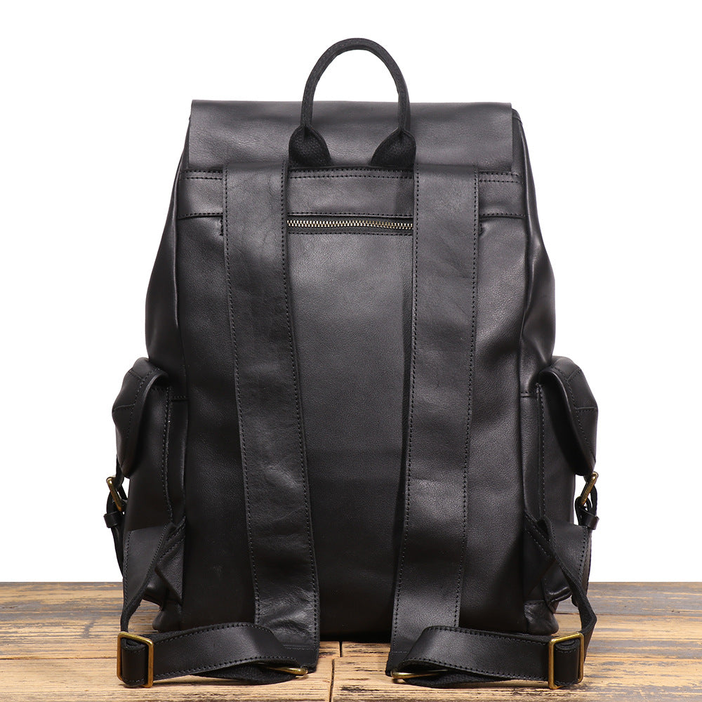 李記 | 原創手工真皮 | 頭層牛皮で出差旅行ハ抽繩後背包LG1939號