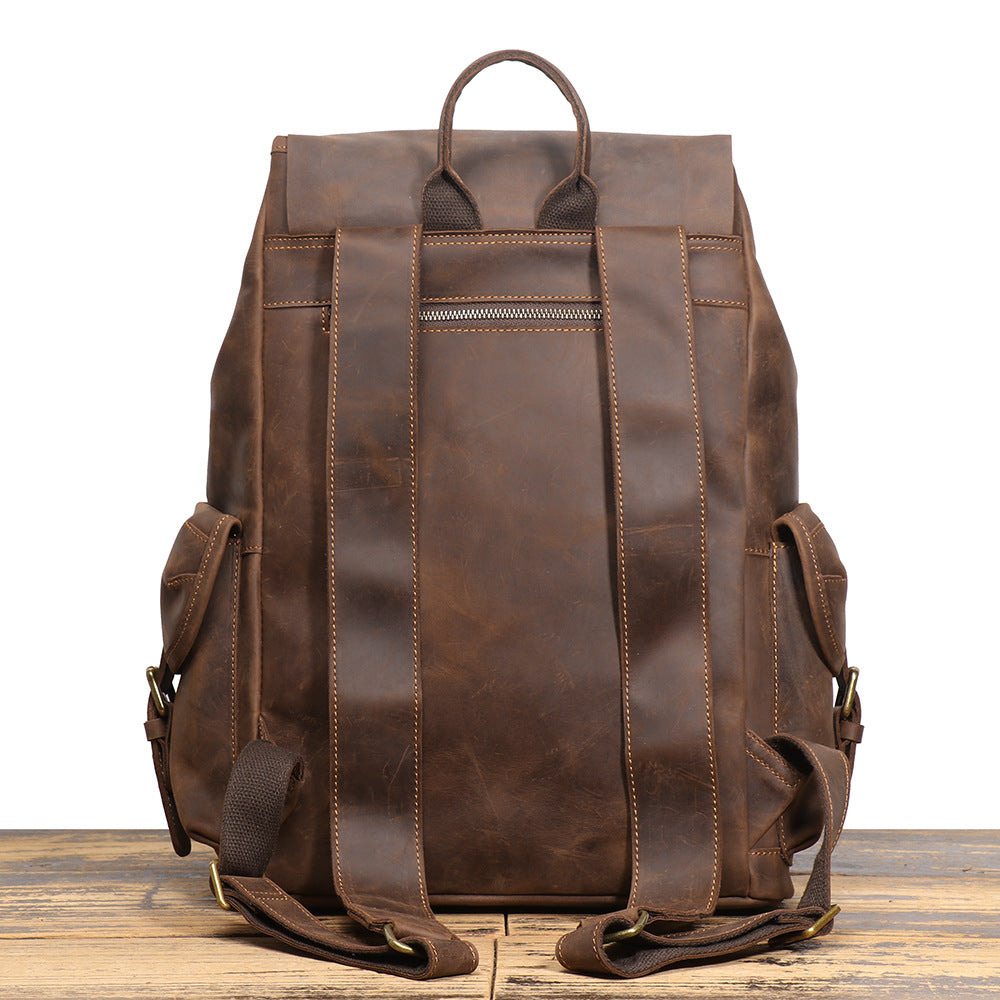 李記 | 原創手工真皮 | 頭層牛皮で出差旅行ハ抽繩後背包LG1939號