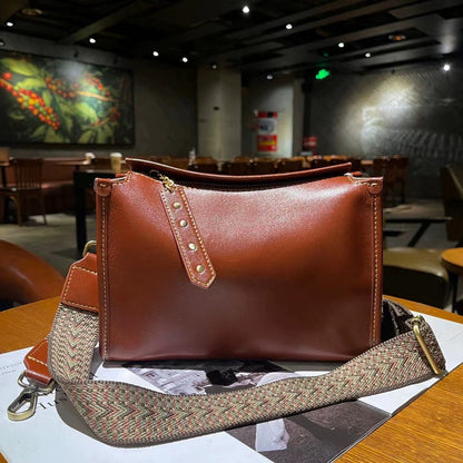 李記 | 原創手工真皮 | 雙肩帶ッグ植鞣皮や革通勤包N1049號