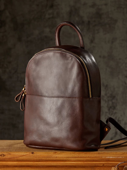 Li Ji | Original handmade leather | Retro college style functional and personalized backpack No. 209 