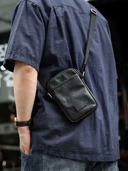 李記 | 原創手工真皮 | 都市男的【顯瘦减齡】休閒小背包ls075號
