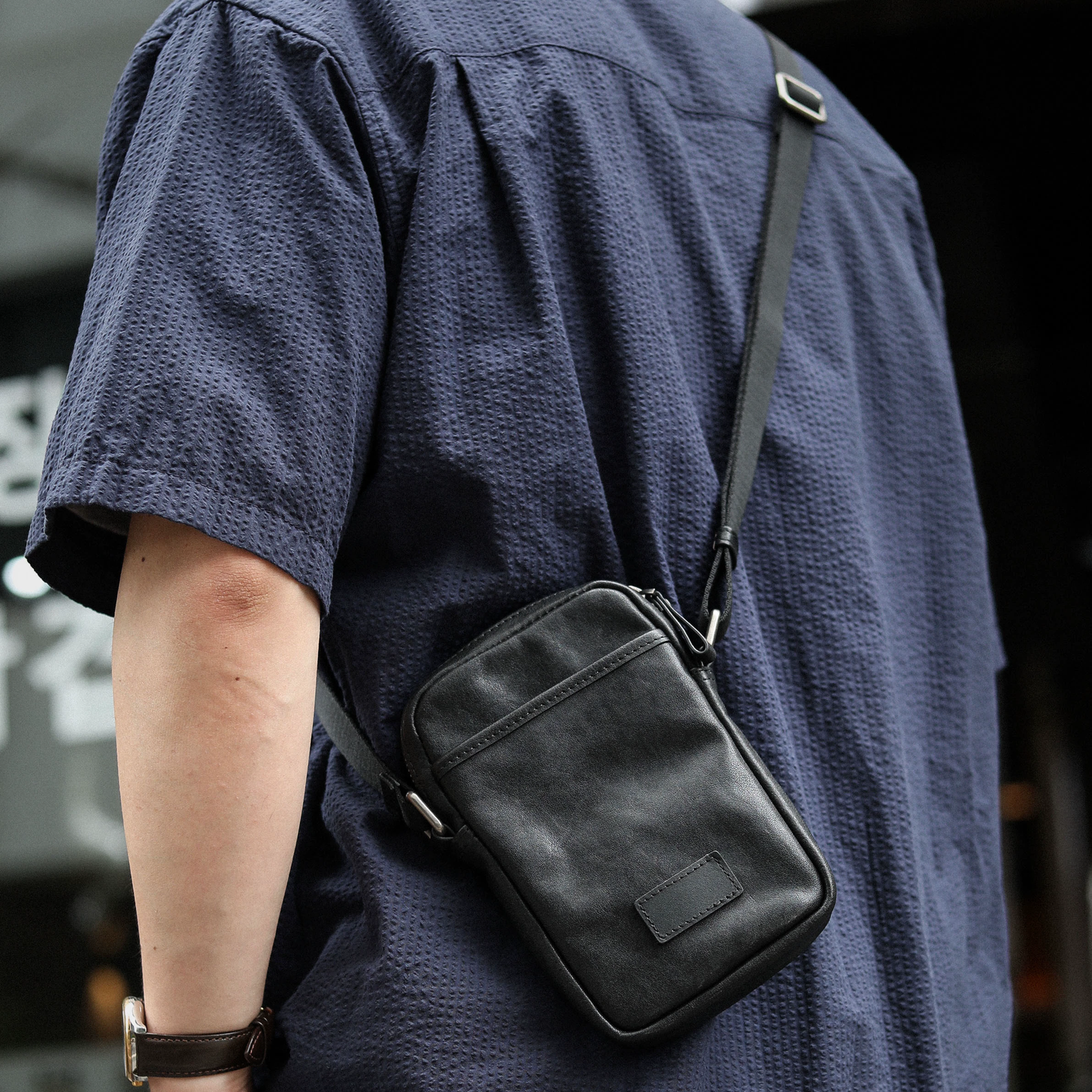 李記 | 原創手工真皮 | 都市男的【顯瘦减齡】休閒小背包ls075號