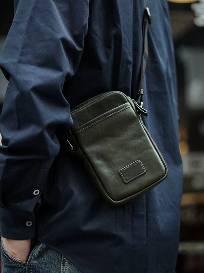 李記 | 原創手工真皮 | 都市男的【顯瘦减齡】休閒小背包ls075號