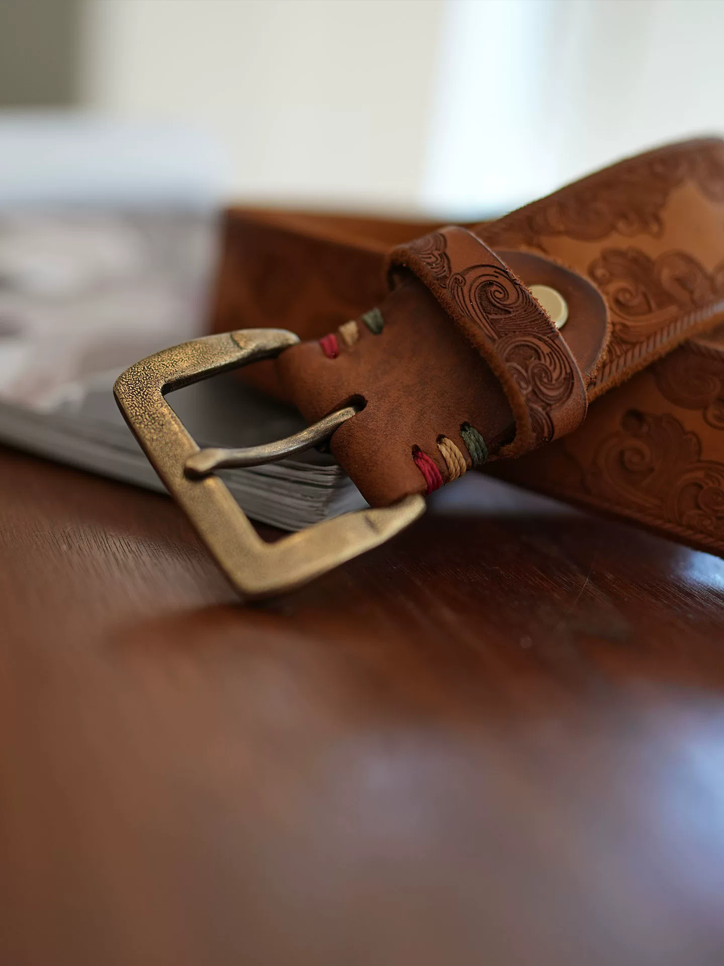 李記 | 原創手工真皮 | 雕花銅扣！！百搭休閒皮帶腰帶ls17723號