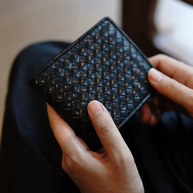 李記 | 原創手工真皮 | 手製リ編織の短款錢包ls117號