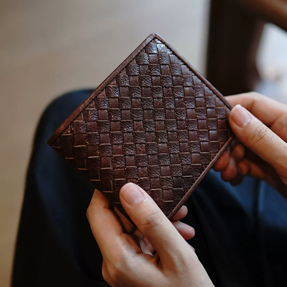 李記 | 原創手工真皮 | 手製リ編織の短款錢包ls117號