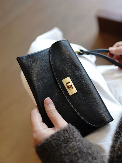 李記 | 原創手工真皮 | 簡約鎖扣ク携帯収納ハ手拿包ls126號