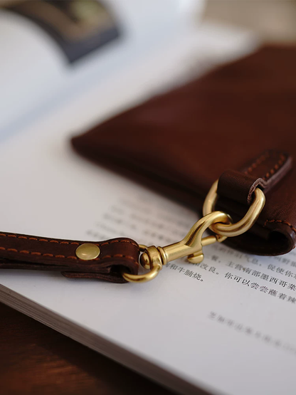 李記 | 原創手工真皮 | 簡約鎖扣ク携帯収納ハ手拿包ls126號