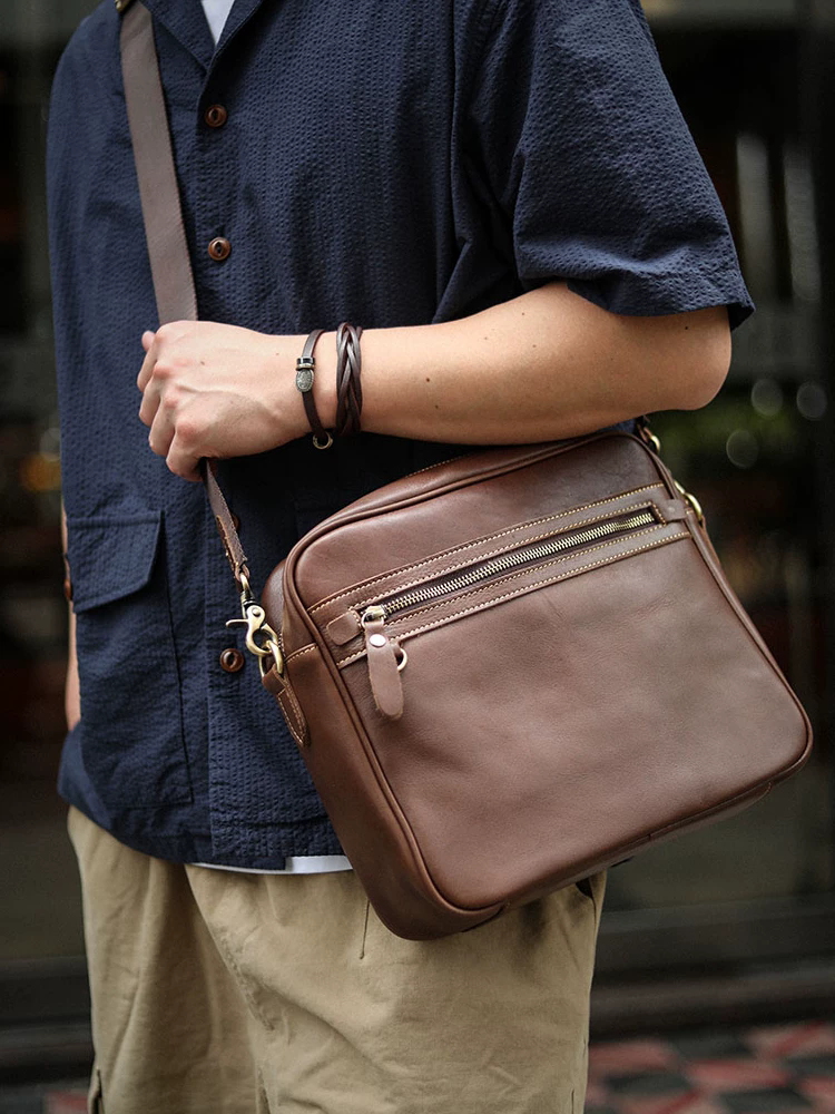 李記 | 原創手工真皮 | #高端#日系復古の通勤包ls239號